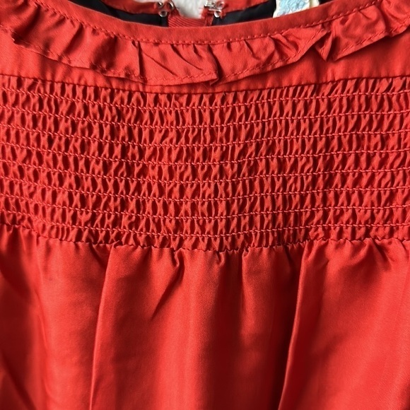 Anthropologie dress burnt orange black gray size 2 Barbie core silk - Picture 4 of 14